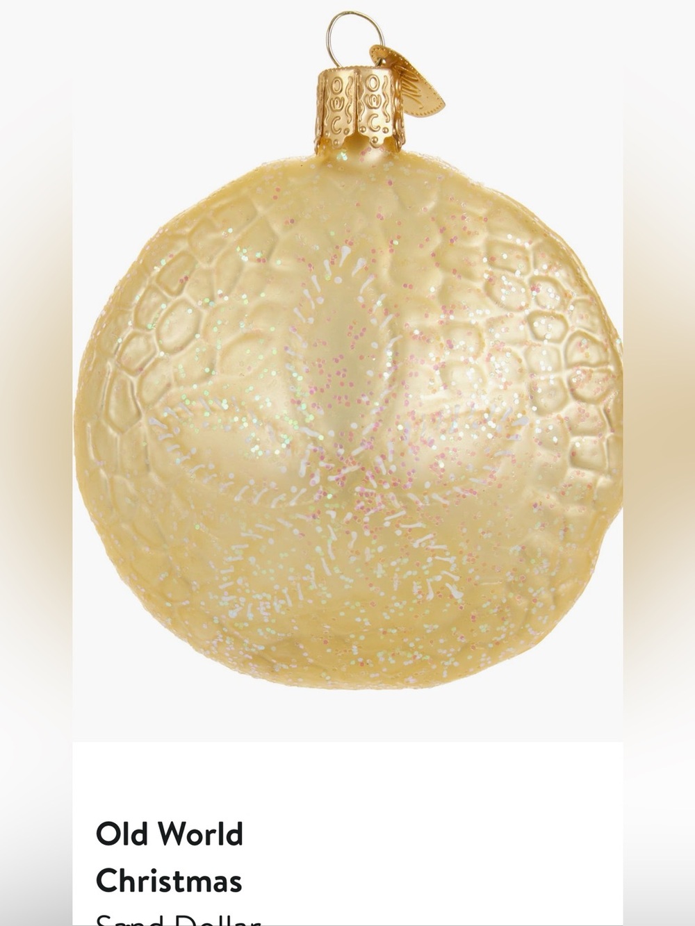 NWT Old World San dollar Glass Ornament